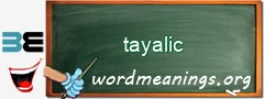 WordMeaning blackboard for tayalic